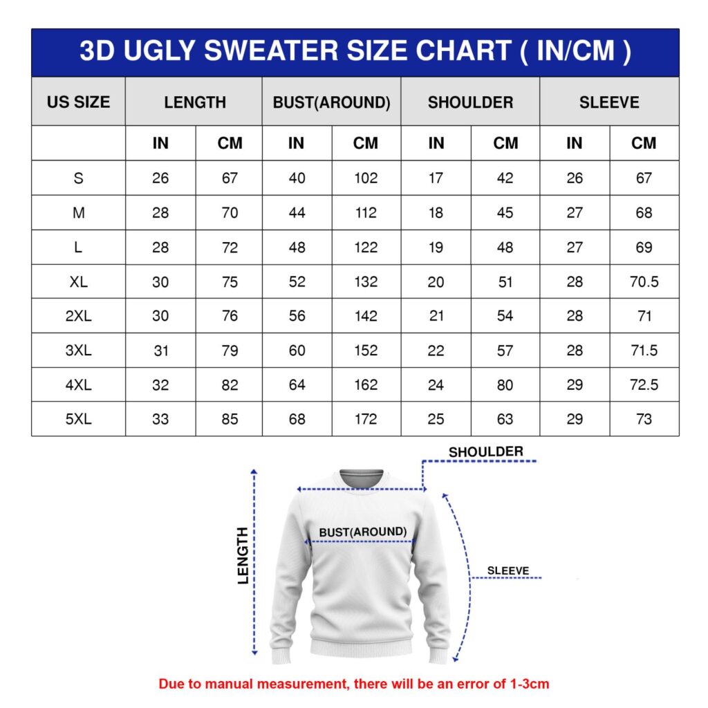 Size Chart Vesles2014S Ugly Sweater